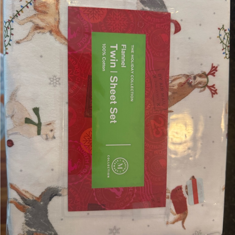 Brand New never opened The Holiday Collection Twin Flannel Sheet Set